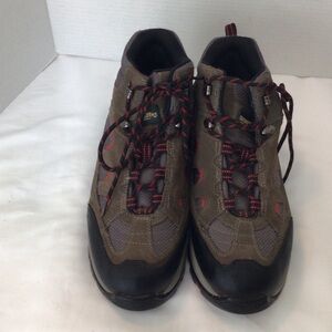 Outdoor Life Olive Brown Hiking Boots with Red-Black Laces size 12
